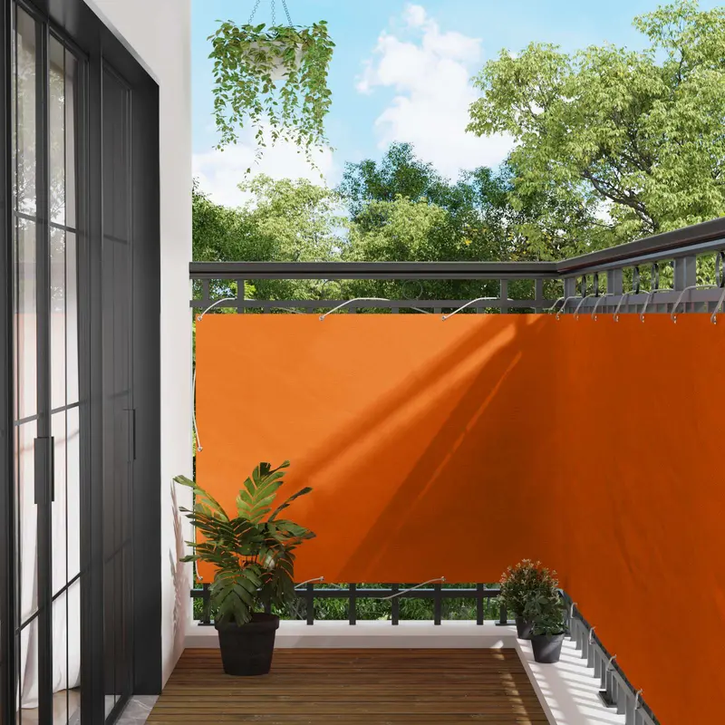 Vidaxl balkon scherm 110 x 200 cm oxford stof rechthoekig oranje