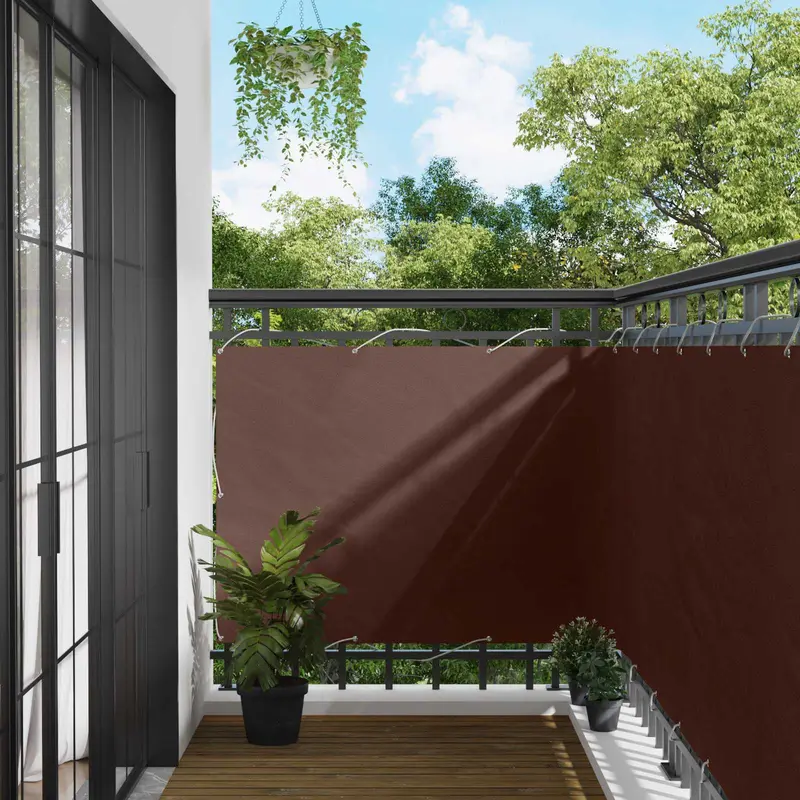 Vidaxl balkon scherm 110 x 300 cm oxford stof rechthoekig bruin
