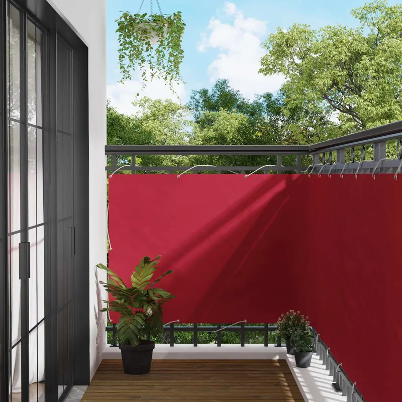 Vidaxl balkon scherm 110 x 300 cm oxford stof rechthoekig rood