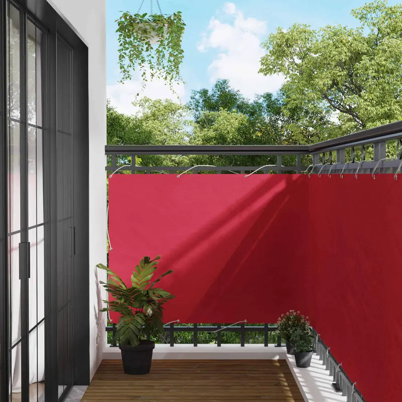 Vidaxl balkon scherm 110 x 500 cm oxford stof rechthoekig bordeauxrood