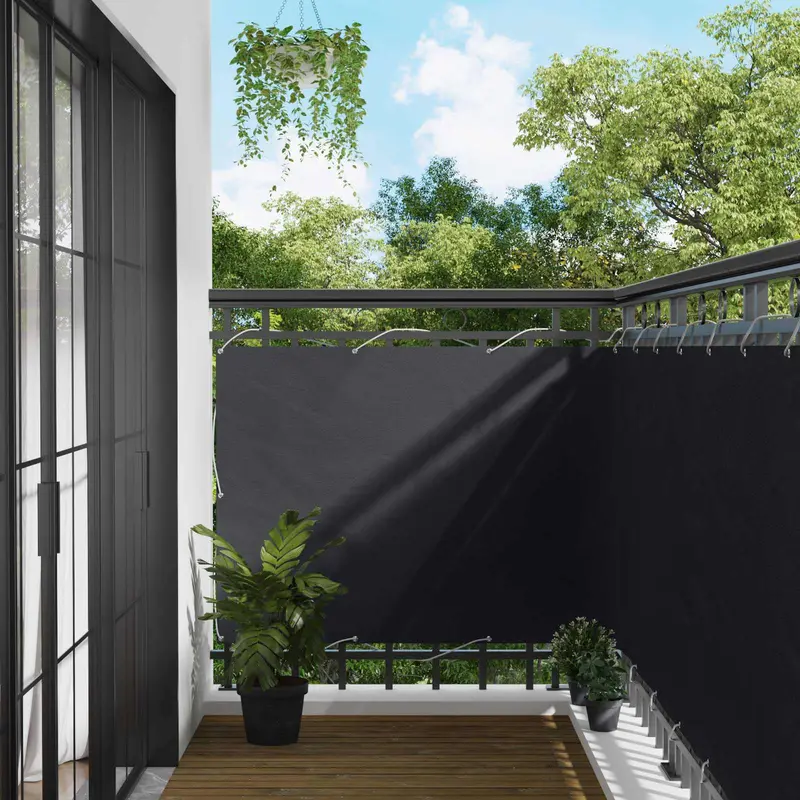 Vidaxl balkon scherm 110 x 600 cm oxford stof rechthoekig zwart