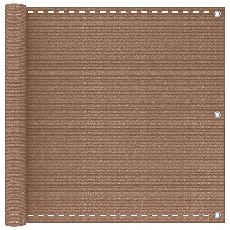 Vidaxl balkon scherm 75 x 1000 cm hdpe en aluminium rechthoekig taupe