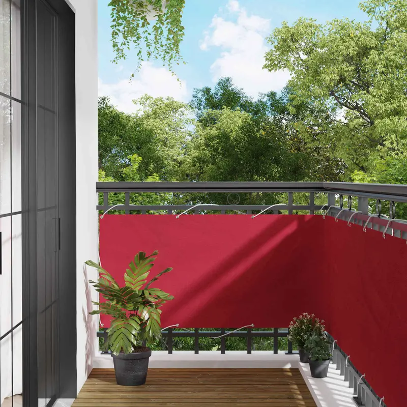 Vidaxl balkon scherm 75 x 200 cm oxford stof rechthoekig rood