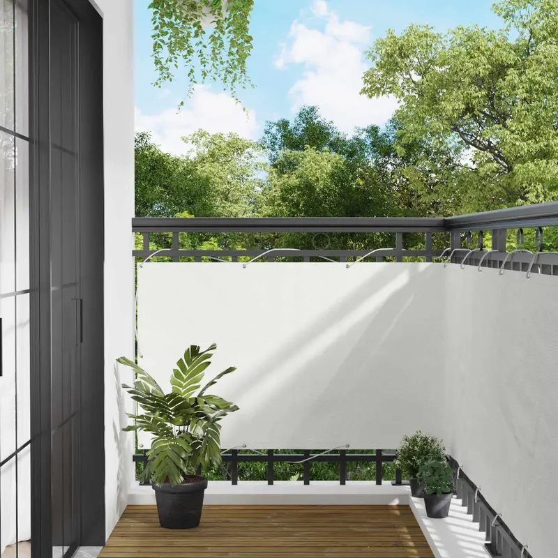 Vidaxl balkon scherm 90 x 200 cm pu gecoat oxford alu rechthoekig