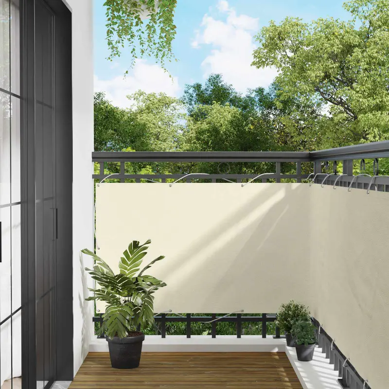 Vidaxl balkon scherm 90 x 200 cm pu gecoat oxford alu rechthoekig