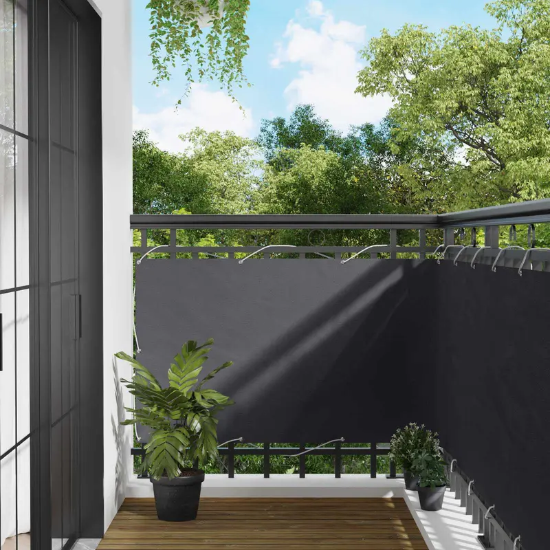 Vidaxl balkon scherm 90 x 200 cm pu gecoat oxford alu rechthoekig