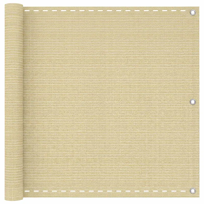 Vidaxl balkon scherm beige 90 x 700 cm hdpe en aluminium