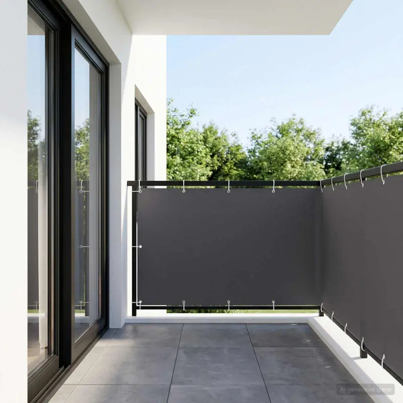 Vidaxl balkonscherm 1,2 x 15 m stof met pu-coating antraciet