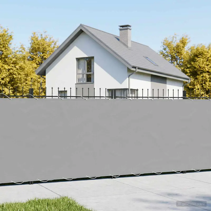Vidaxl balkonscherm 1,2 x 15 m stof met pu-coating lichtgrijs