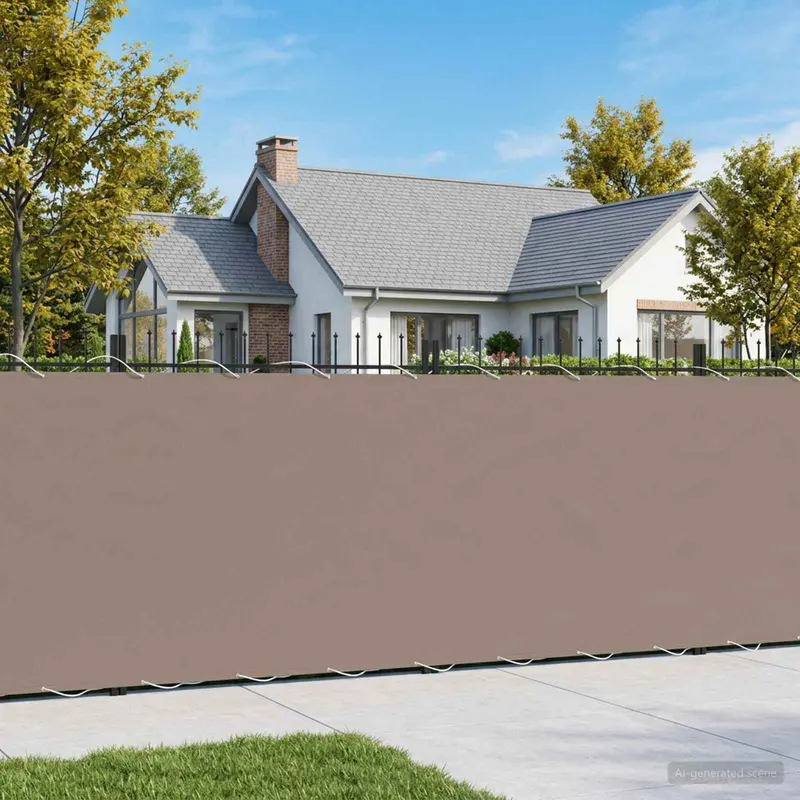 Vidaxl balkonscherm 1,2 x 15 m stof met pu-coating taupe