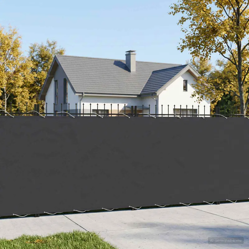 Vidaxl balkonscherm 1,2 x 15 m stof met pu-coating zwart