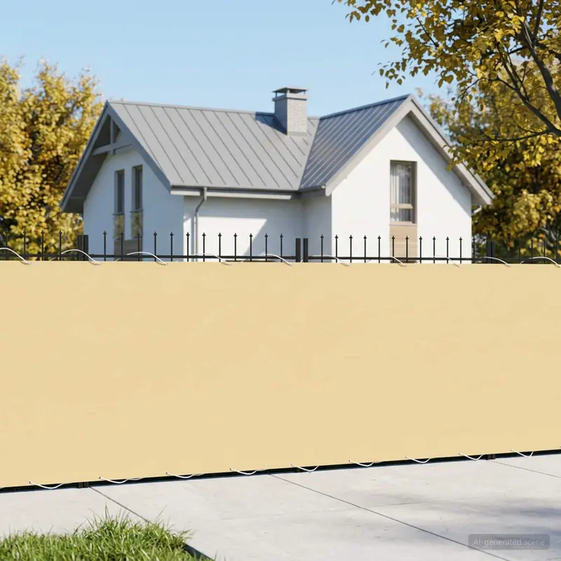 Vidaxl balkonscherm 1,2 x 25 m stof met pu-coating beige