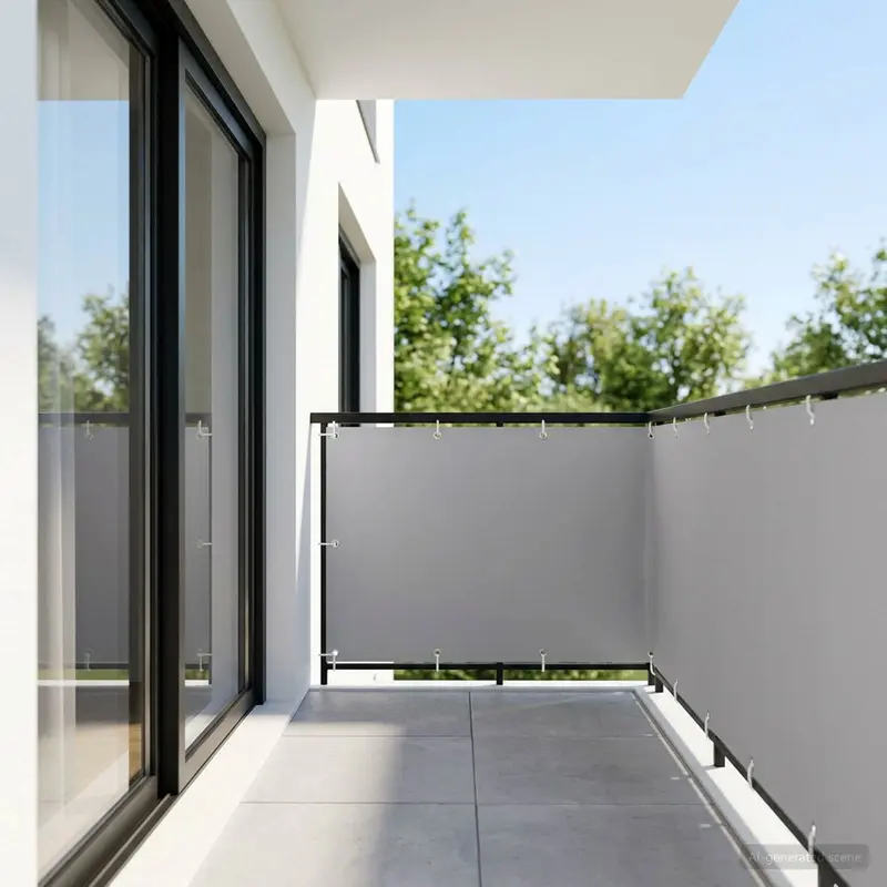 Vidaxl balkonscherm 1,2 x 25 m stof met pu-coating lichtgrijs
