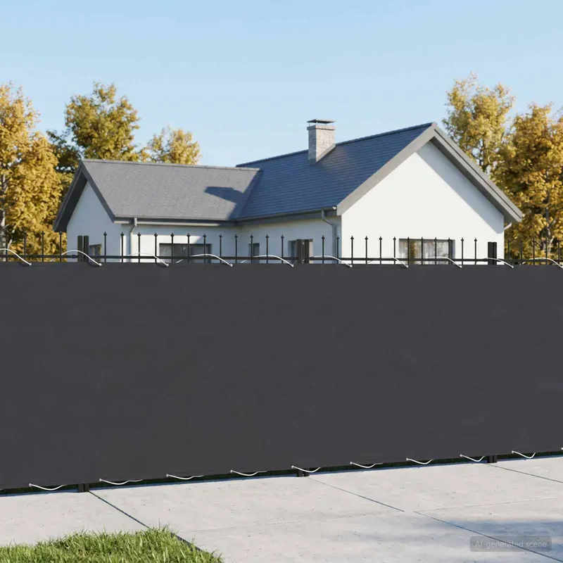 Vidaxl balkonscherm 1,2 x 25 m stof met pu-coating zwart