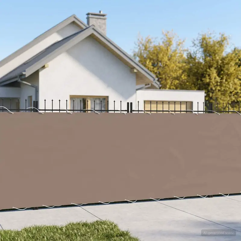 Vidaxl balkonscherm 1,5 x 15 m stof met pu-coating taupe