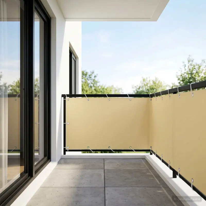 Vidaxl balkonscherm 1,5 x 25 m stof met pu-coating beige