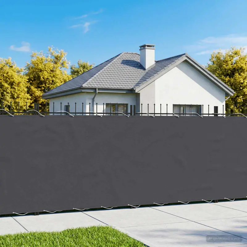 Vidaxl balkonscherm 1,5 x 25 m stof met pu-coating zwart