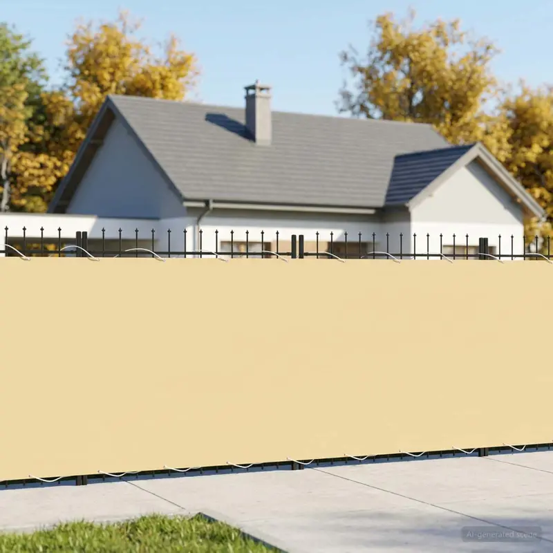 Vidaxl balkonscherm 1,8 x 15 m stof met pu-coating beige
