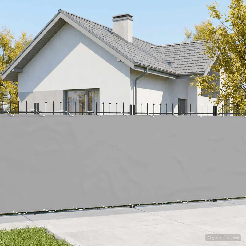 Vidaxl balkonscherm 1,8 x 15 m stof met pu-coating lichtgrijs