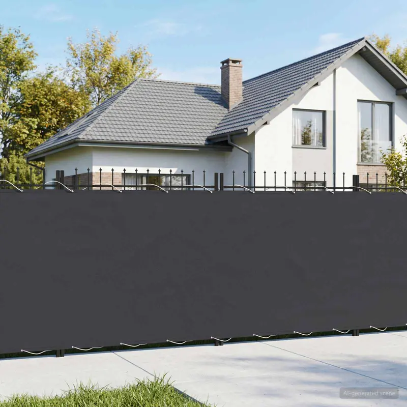 Vidaxl balkonscherm 1,8 x 15 m stof met pu-coating zwart