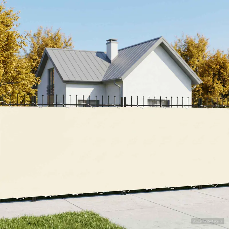 Vidaxl balkonscherm 1,8 x 25 m stof met pu-coating crèmekleurig
