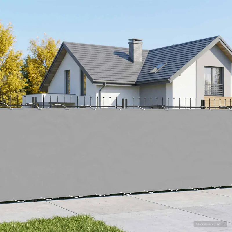Vidaxl balkonscherm 1,8 x 25 m stof met pu-coating lichtgrijs