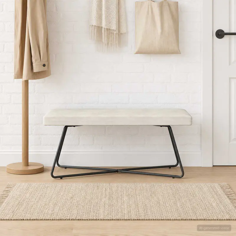 Vidaxl bank crèmekleurig 110 x 40 x 45 cm fluweel