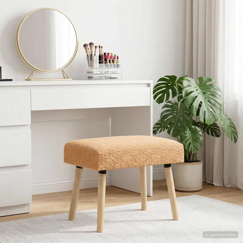 Vidaxl bank effen beige 60 x 40 x 45 cm bouclé
