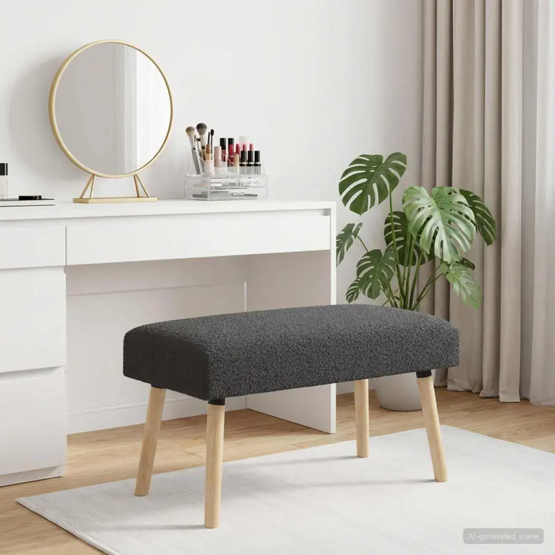 Vidaxl bank effen donkergrijs 80 x 40 x 46 cm bouclé