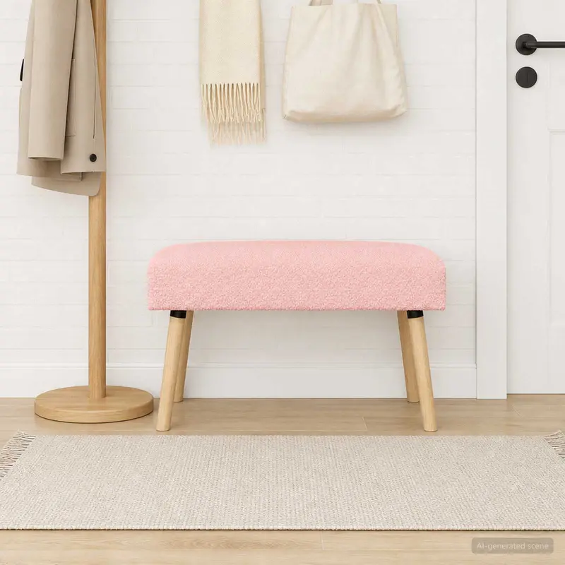 Vidaxl bank effen roze 80 x 40 x 46 cm bouclé