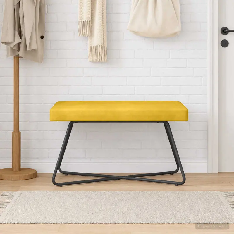 Vidaxl bank geel 80 x 40 x 45 cm fluweel