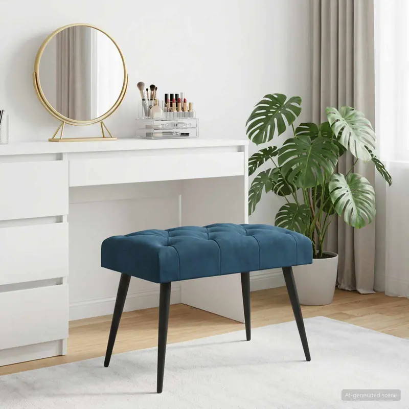 Vidaxl bank met knoopverstelling blauw 60 x 40 x 45 cm fluweel