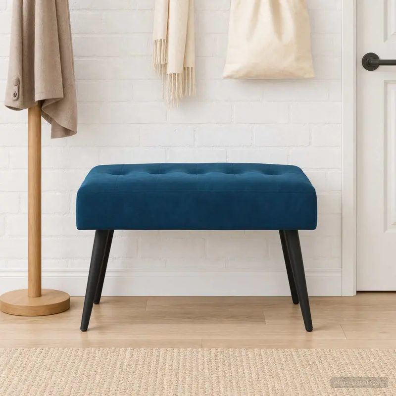 Vidaxl bank met knoopverstelling blauw 60 x 40 x 45 cm fluweel