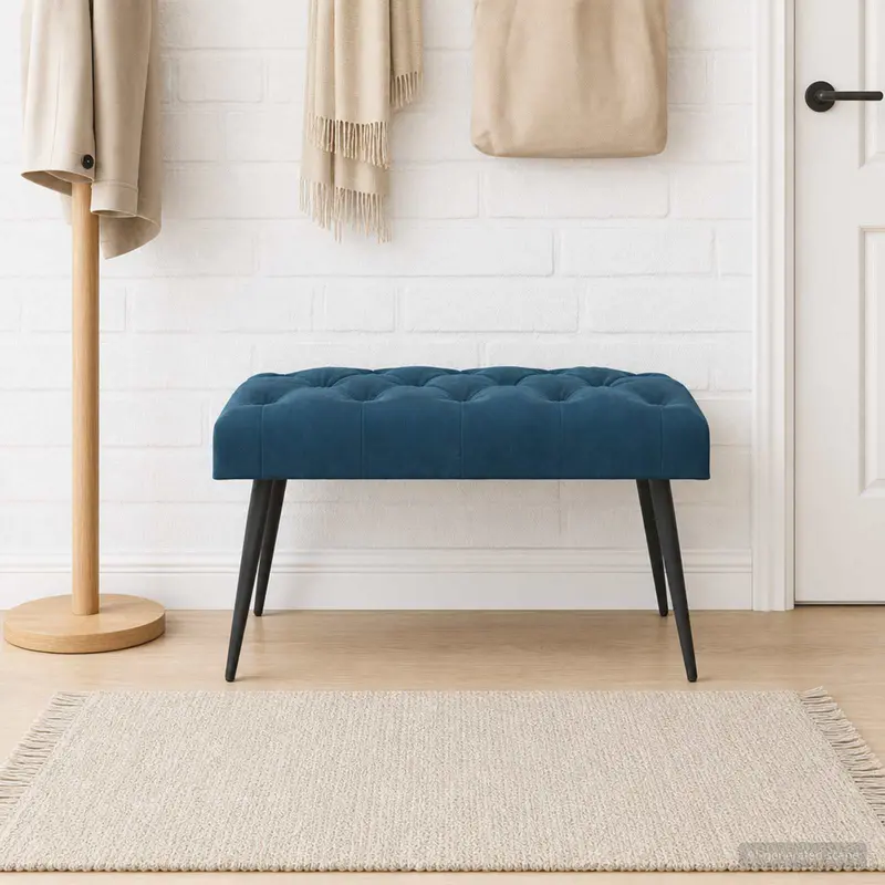 Vidaxl bank met knoopverstelling blauw 80 x 40 x 46 cm fluweel
