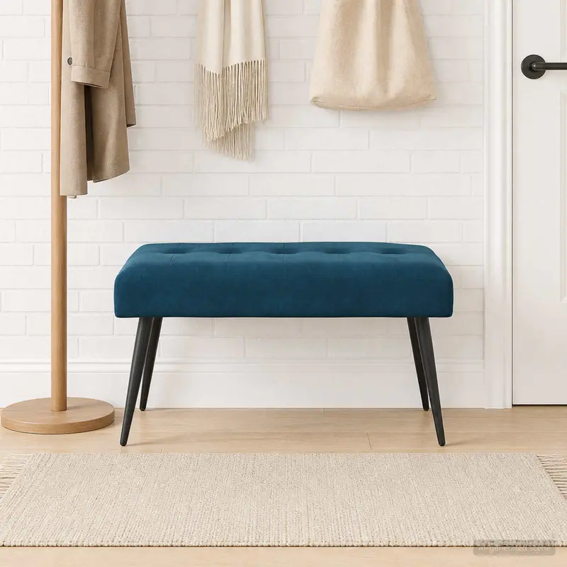 Vidaxl bank met knoopverstelling blauw 80 x 40 x 46 cm fluweel