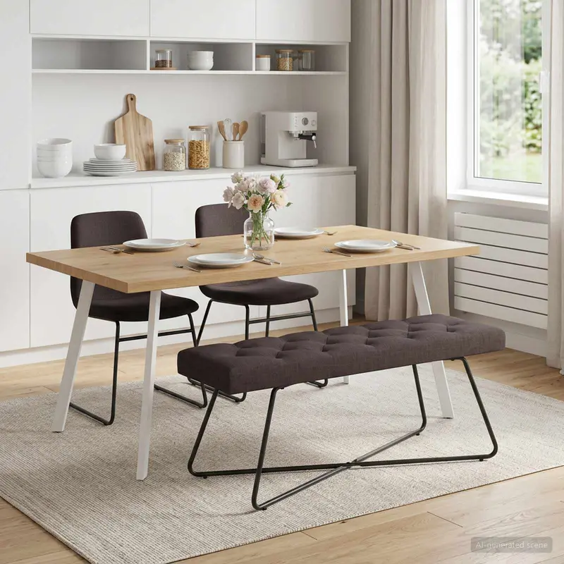 Vidaxl bank met knoopverstelling donkerbruin 110 x 40 x 46 cm stof
