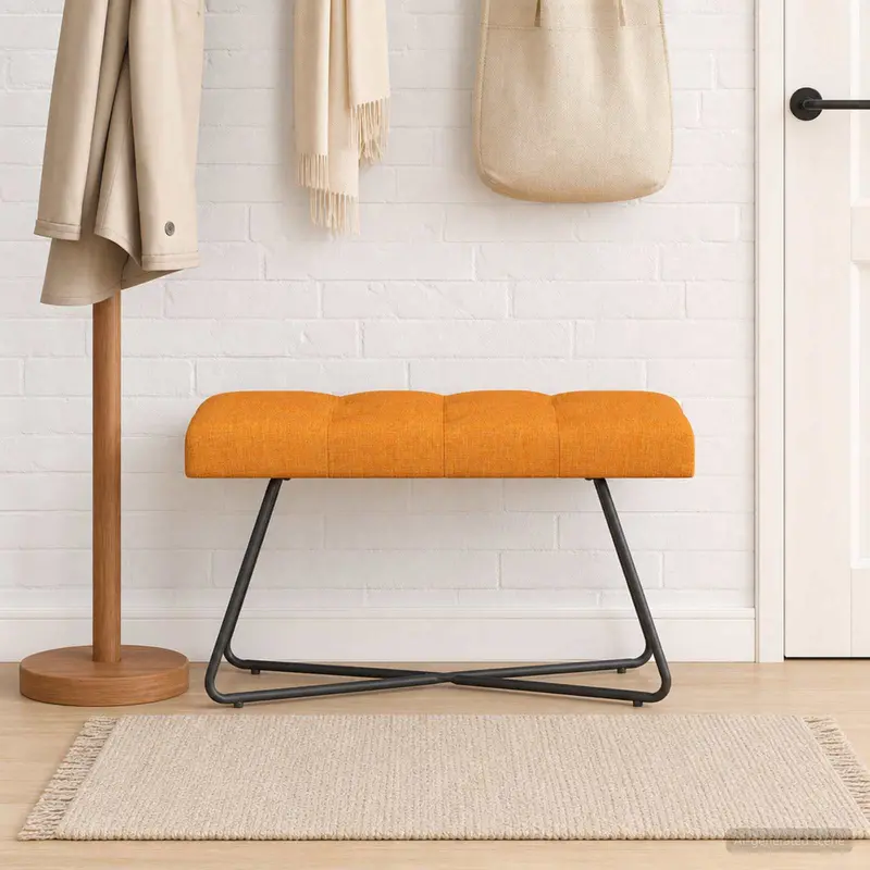 Vidaxl bank met knoopverstelling donkergeel 80 x 40 x 46 cm stof