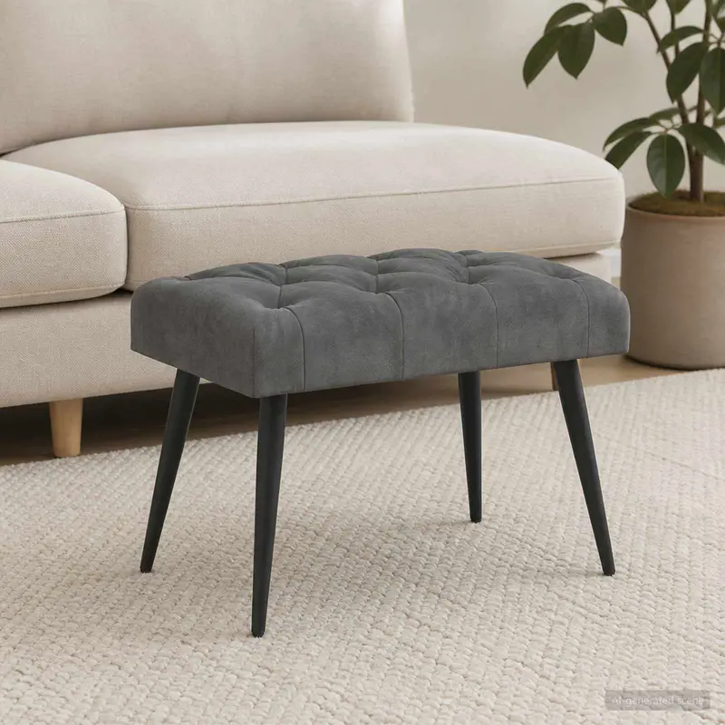 Vidaxl bank met knoopverstelling donkergrijs 60 x 40 x 45 cm fluweel