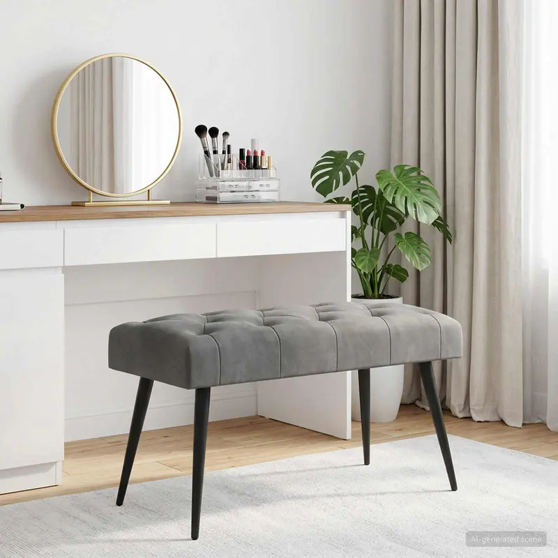 Vidaxl bank met knoopverstelling donkergrijs 80 x 40 x 46 cm fluweel