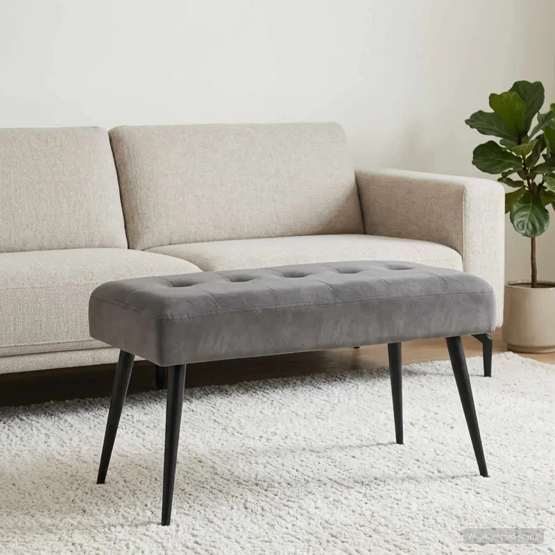 Vidaxl bank met knoopverstelling donkergrijs 80 x 40 x 46 cm fluweel