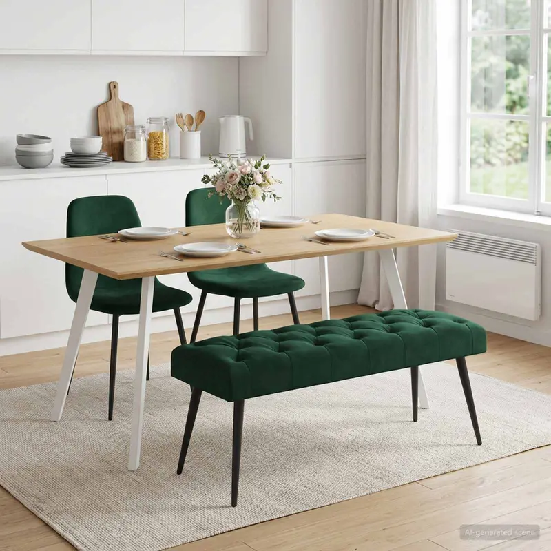 Vidaxl bank met knoopverstelling donkergroen 110 x 40 x 46 cm fluweel