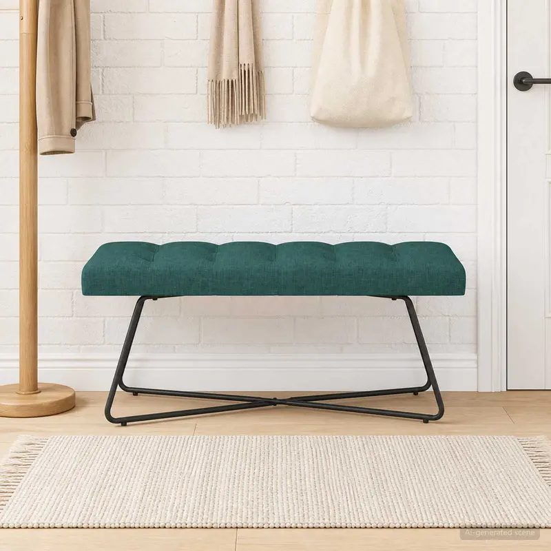 Vidaxl bank met knoopverstelling donkergroen 110 x 40 x 46 cm stof