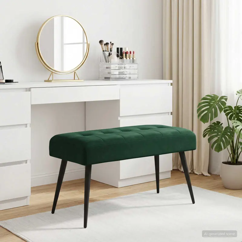 Vidaxl bank met knoopverstelling donkergroen 80 x 40 x 46 cm fluweel