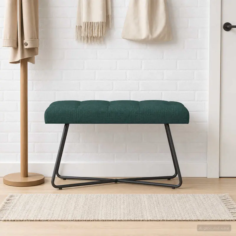 Vidaxl bank met knoopverstelling donkergroen 80 x 40 x 46 cm stof