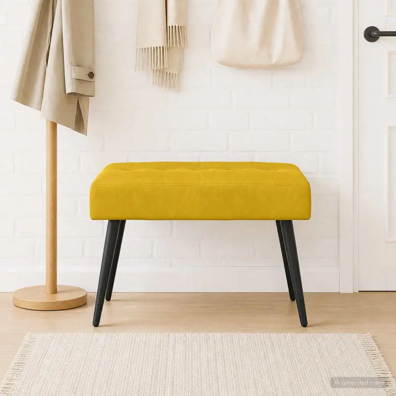 Vidaxl bank met knoopverstelling geel 60 x 40 x 45 cm fluweel