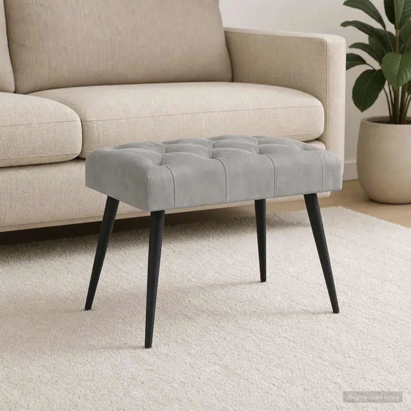 Vidaxl bank met knoopverstelling lichtgrijs 60 x 40 x 45 cm fluweel