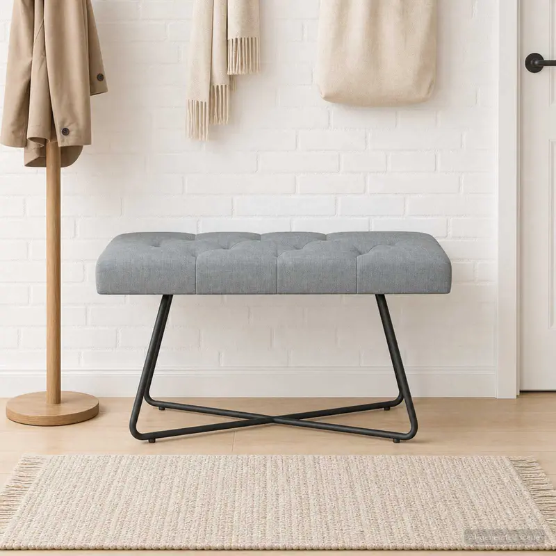 Vidaxl bank met knoopverstelling lichtgrijs 80 x 40 x 46 cm stof