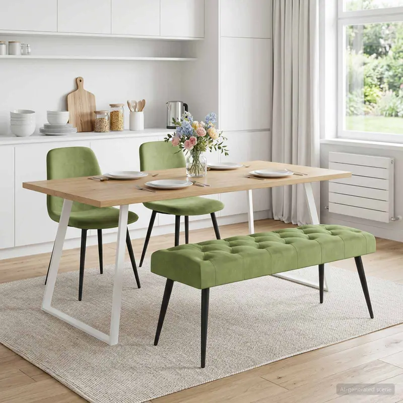 Vidaxl bank met knoopverstelling lichtgroen 110 x 40 x 46 cm fluweel