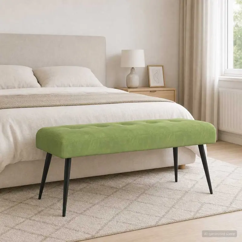 Vidaxl bank met knoopverstelling lichtgroen 110 x 40 x 46 cm fluweel