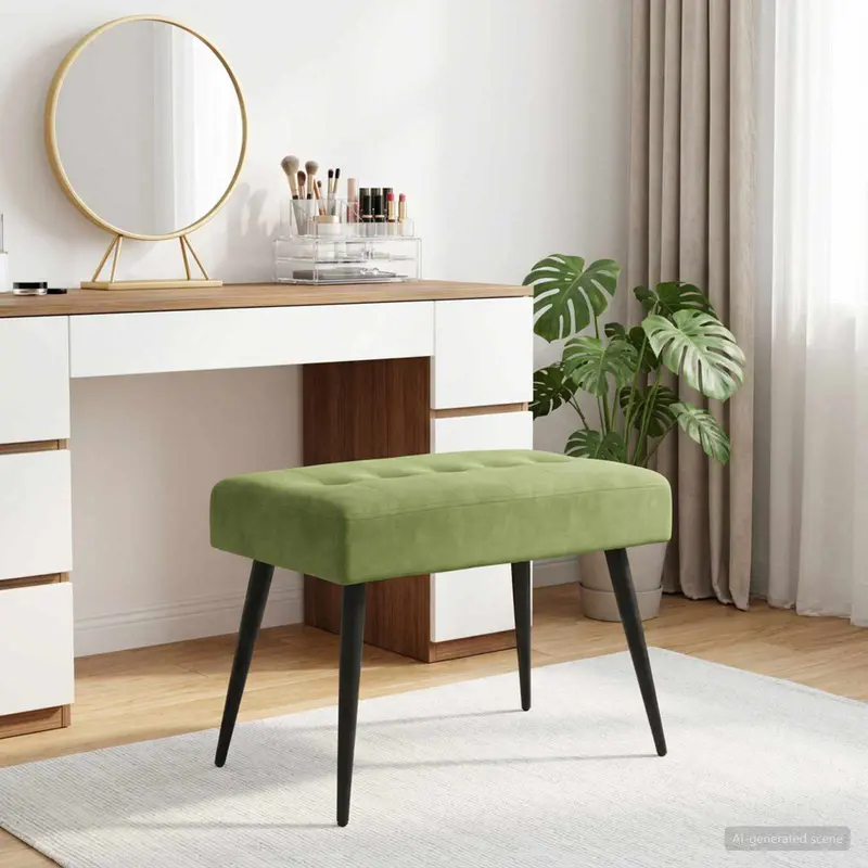 Vidaxl bank met knoopverstelling lichtgroen 60 x 40 x 45 cm fluweel